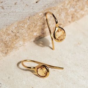 NWT Linjer gold vermeil gemstone citrine earrings